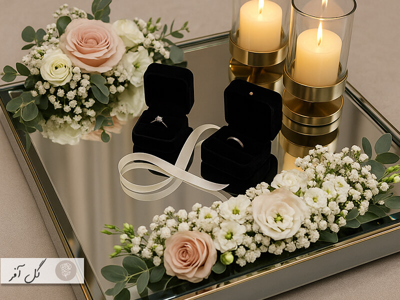 گل آرایی سینی مراسم بله برون